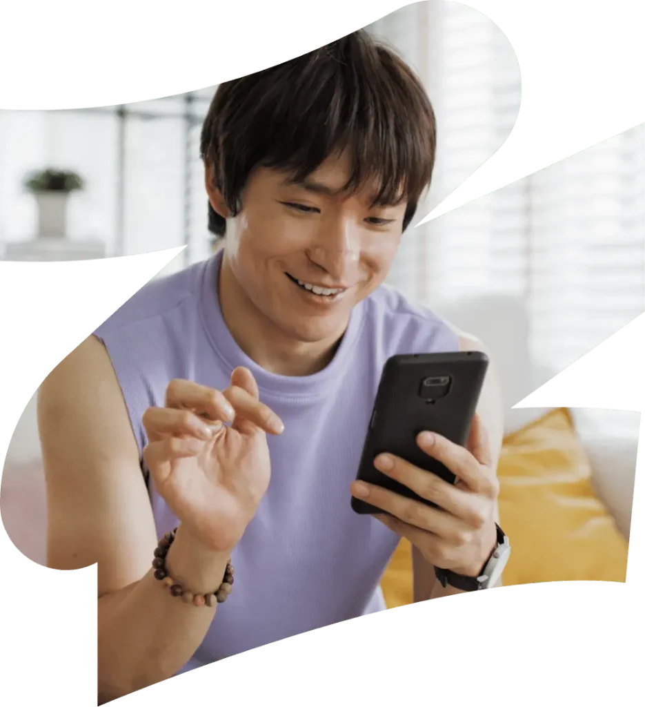 A man looking at his phone